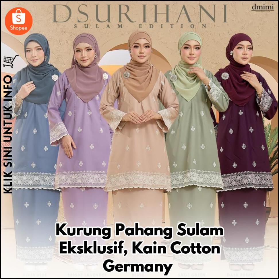 Kurung Pahang Sulam Eksklusif, Kain Cotton Germany