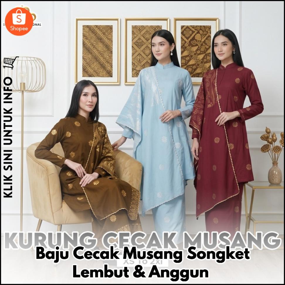 Baju Cecak Musang Songket Lembut & Anggun