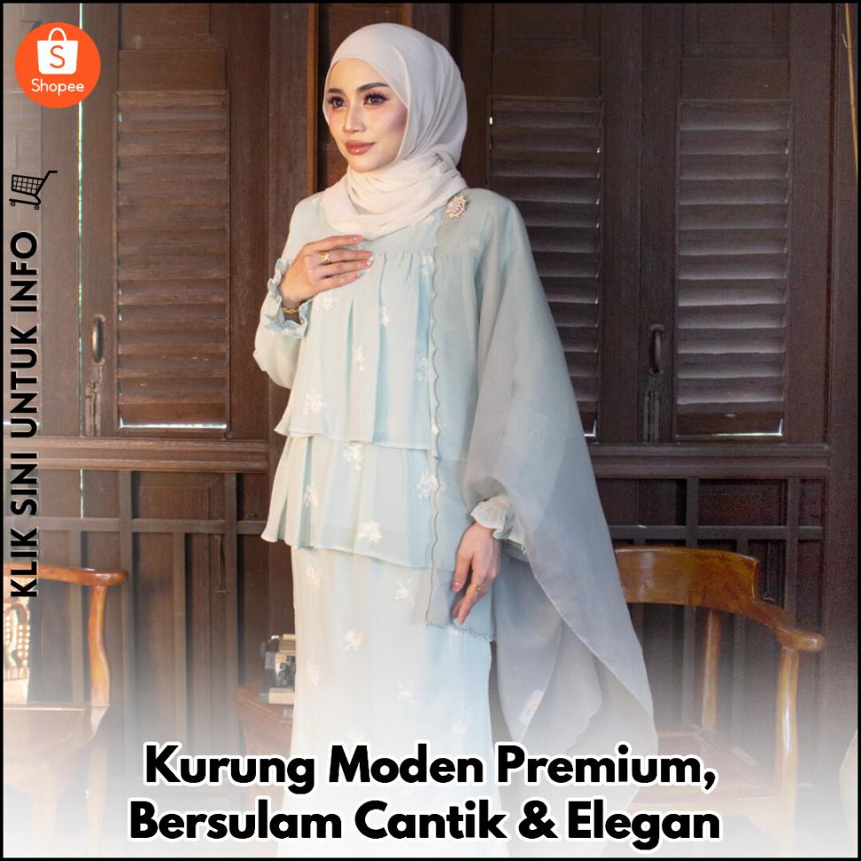 Kurung Moden Premium, Bersulam Cantik & Elegan