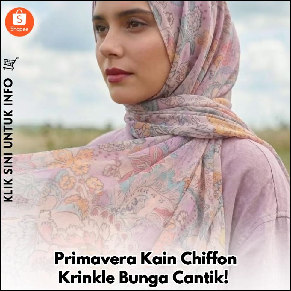 Primavera Kain Chiffon Krinkle Bunga Cantik!
