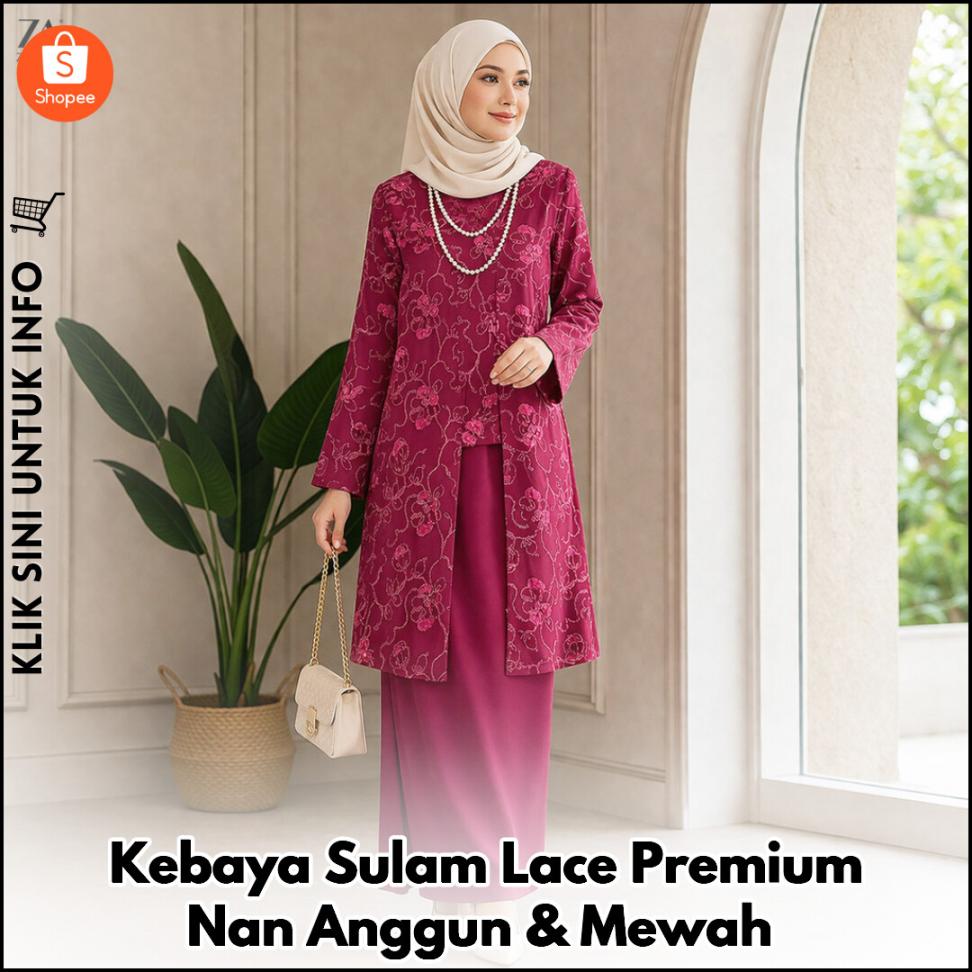 Kebaya Sulam Lace Premium Nan Anggun & Mewah
