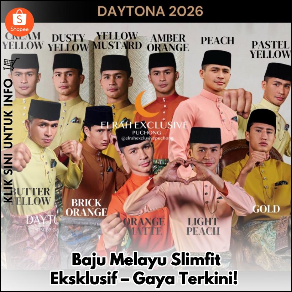 Baju Melayu Slimfit Eksklusif – Gaya Terkini!