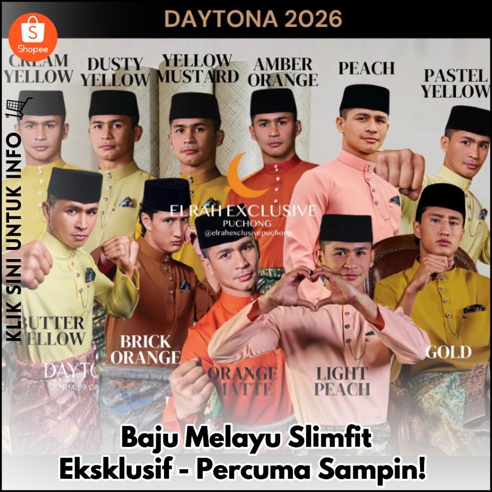 Baju Melayu Slimfit Eksklusif - Percuma Sampin!