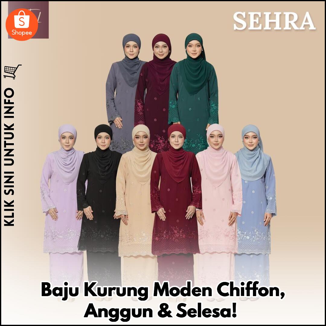 Baju Kurung Moden Chiffon, Anggun & Selesa!