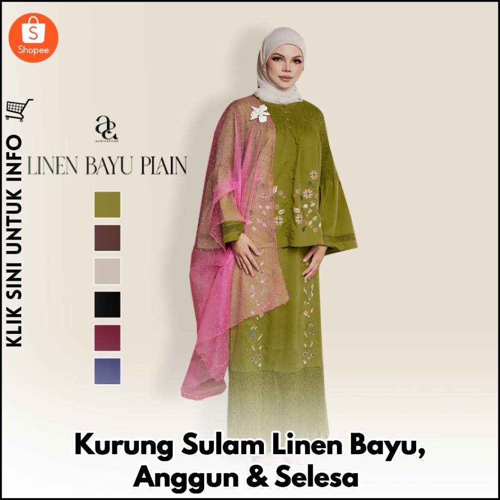 Kurung Sulam Linen Bayu, Anggun & Selesa