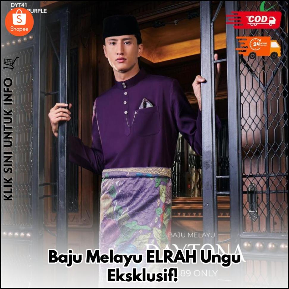 Baju Melayu ELRAH Ungu Eksklusif!