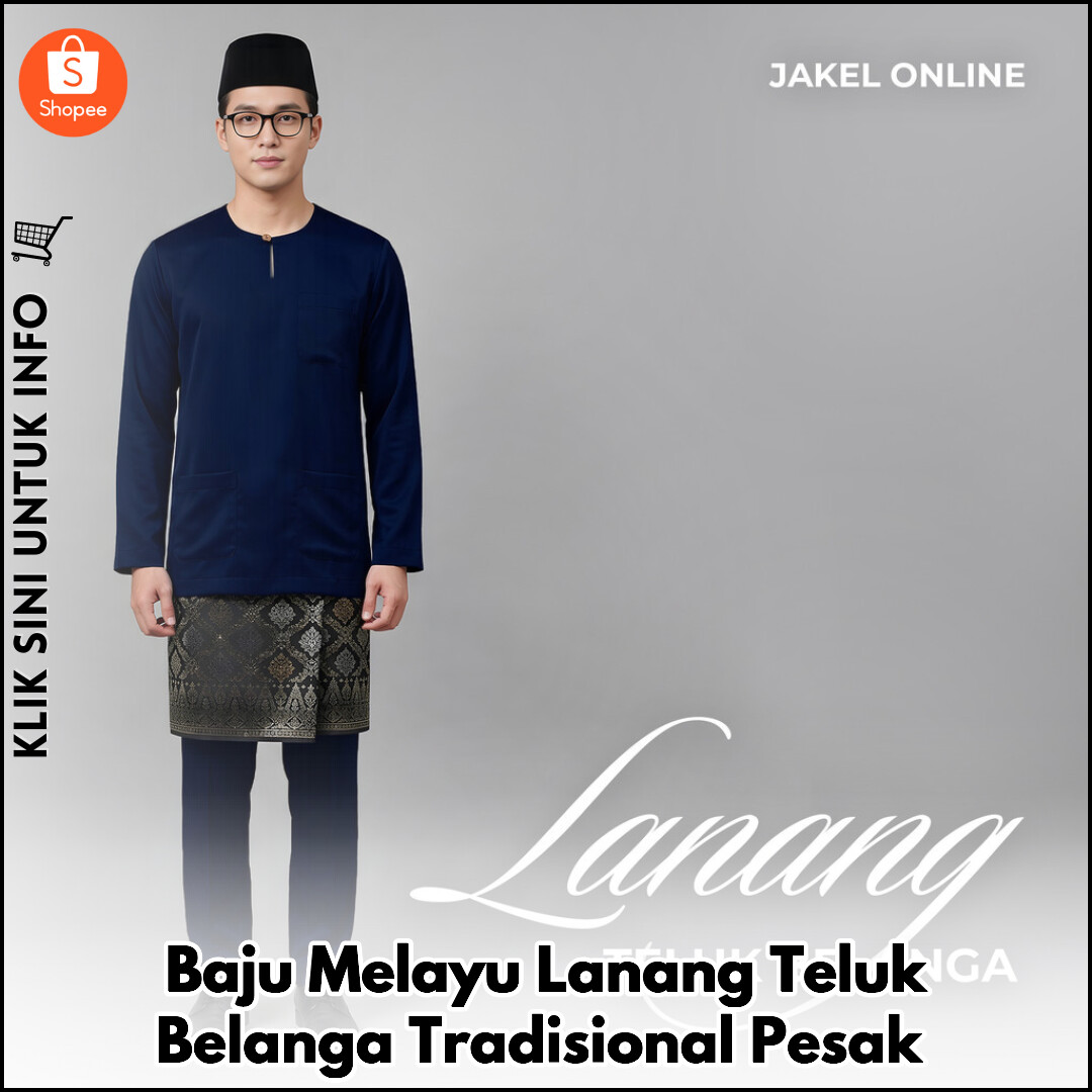 Baju Melayu Lanang Teluk Belanga Tradisional Pesak