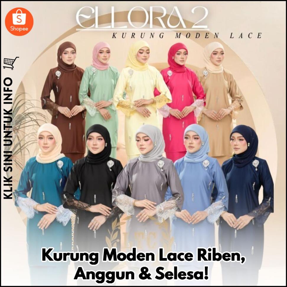Kurung Moden Lace Riben, Anggun & Selesa!