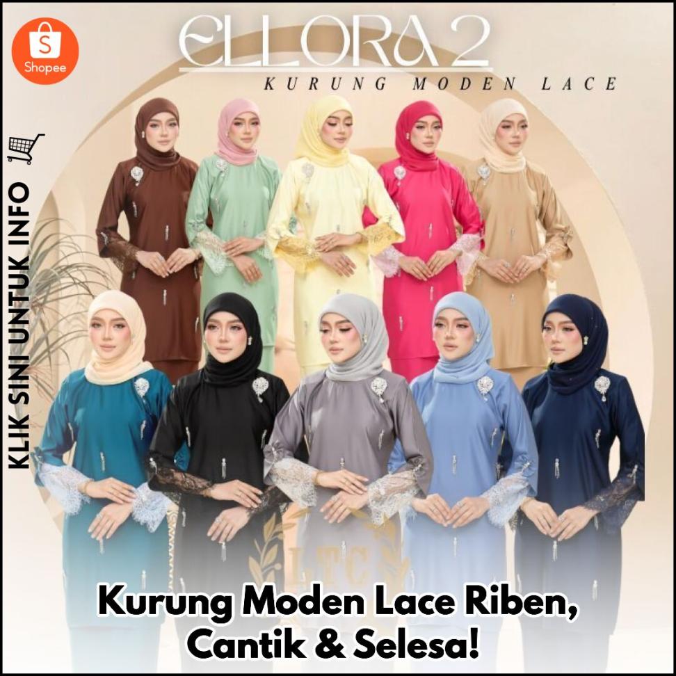 Kurung Moden Lace Riben, Anggun & Selesa!
