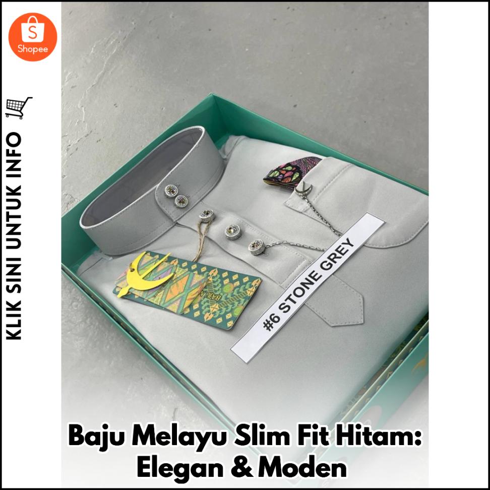 Baju Melayu Slim Fit Hitam: Elegan & Moden