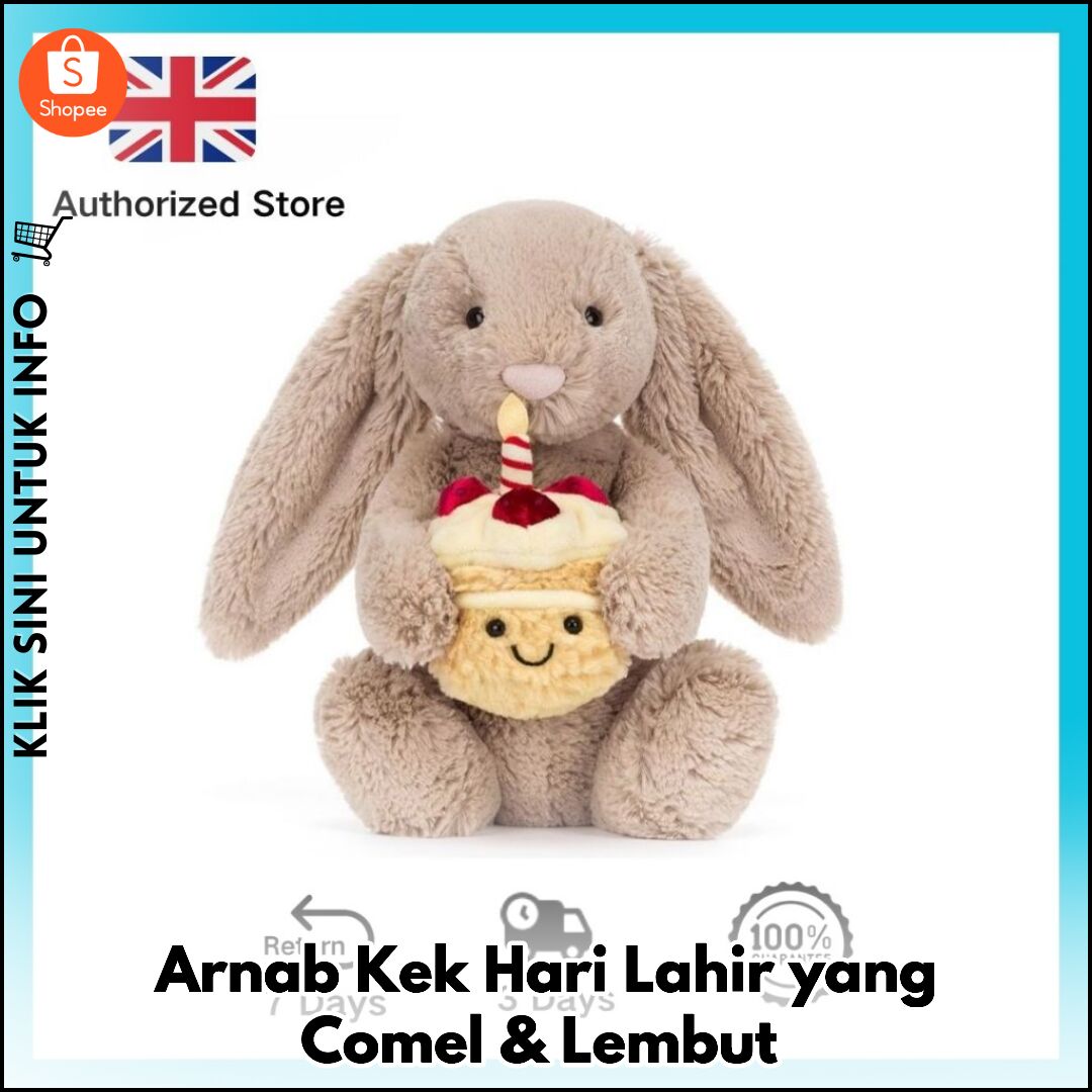 Arnab Kek Hari Lahir yang Comel & Lembut