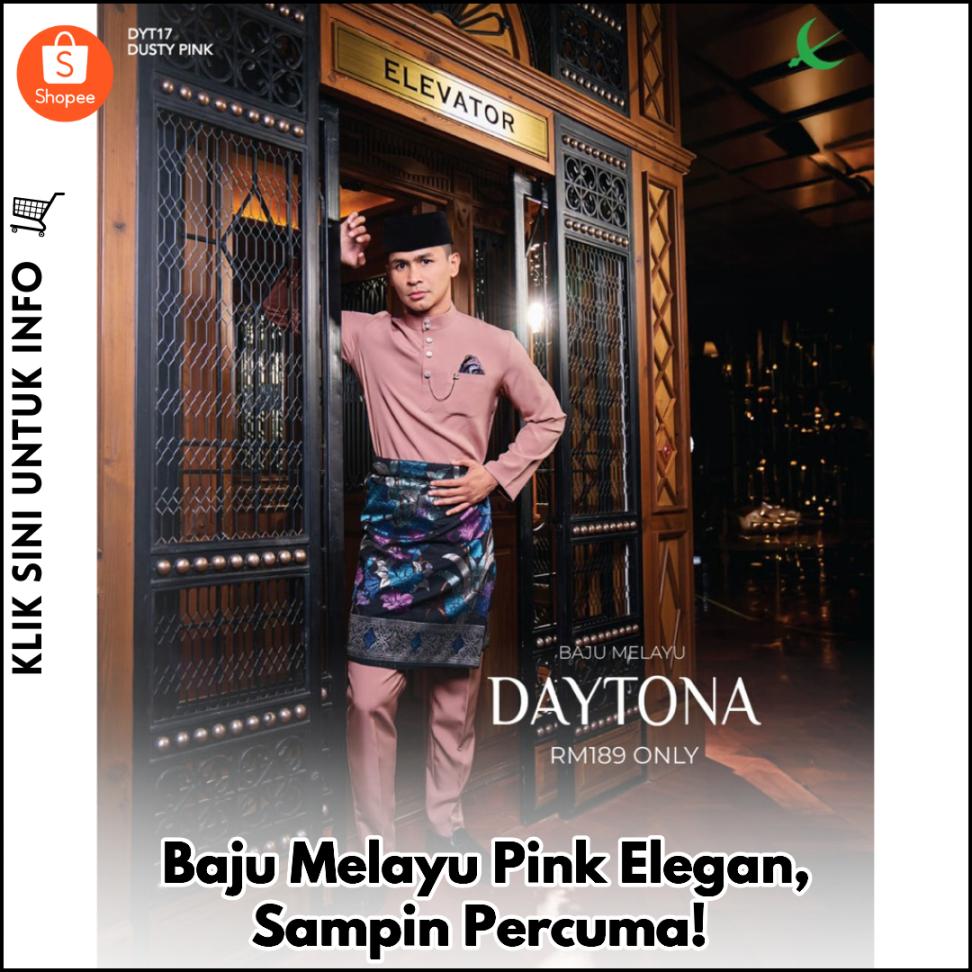 Baju Melayu Pink Elegan, Sampin Percuma!