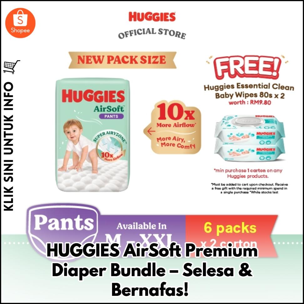 HUGGIES AirSoft Premium Diaper Bundle – Selesa & Bernafas!