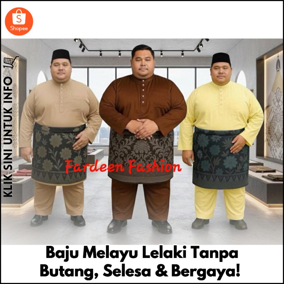Baju Melayu Lelaki Tanpa Butang, Selesa & Bergaya!