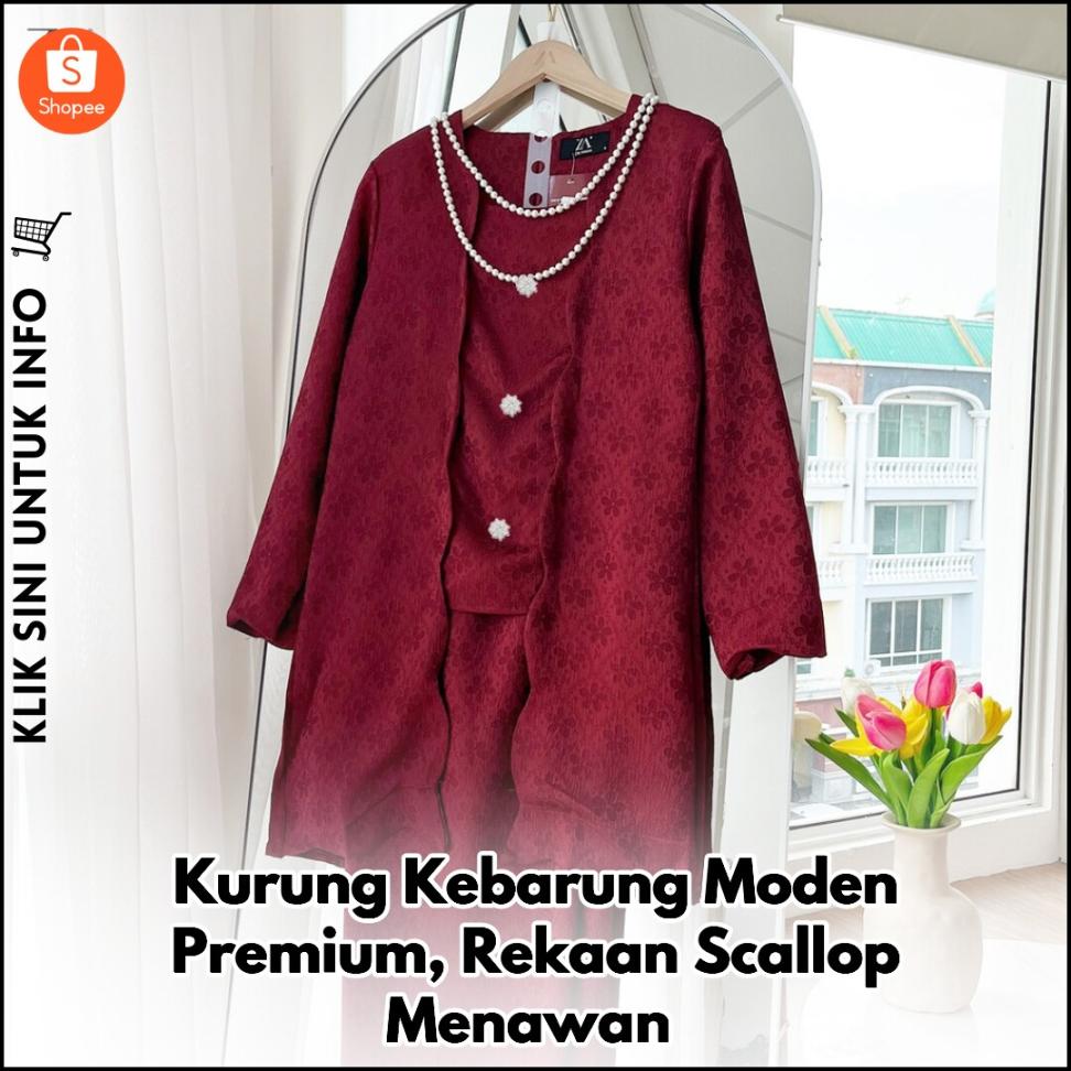 Kurung Kebarung Moden Premium, Rekaan Scallop Menawan
