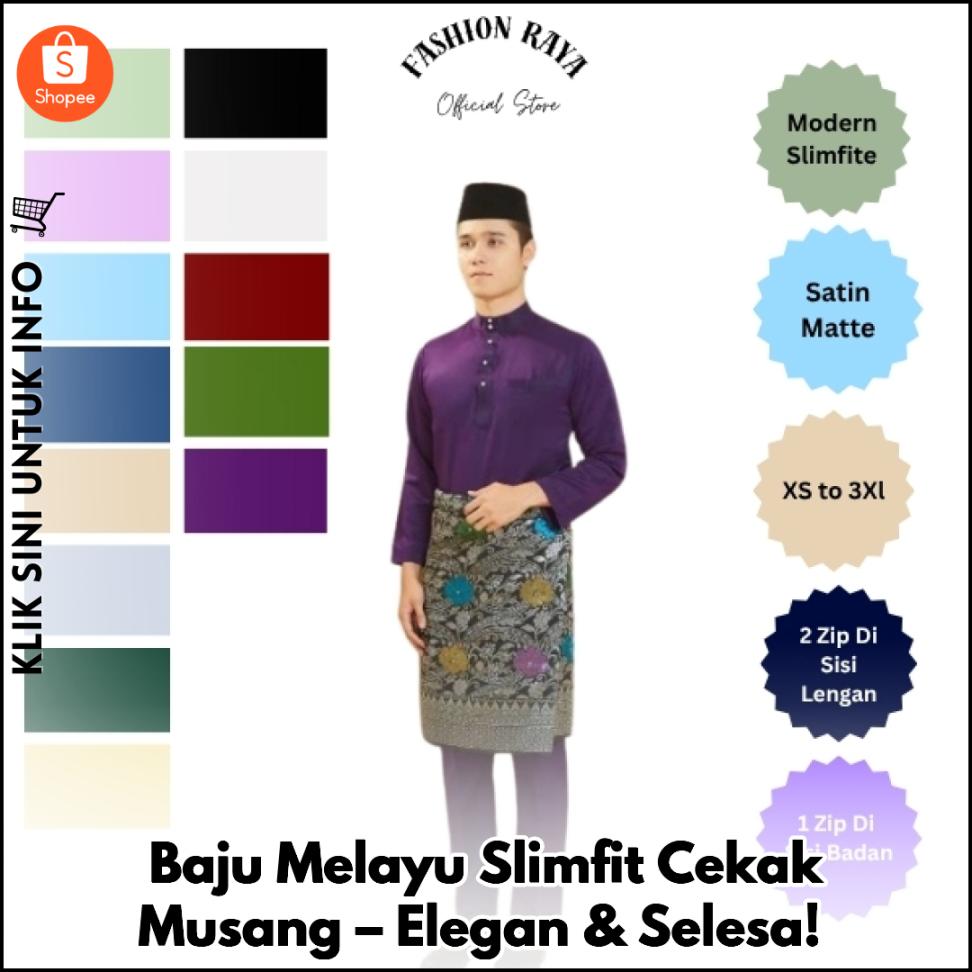 Baju Melayu Slimfit Cekak Musang – Elegan & Selesa!