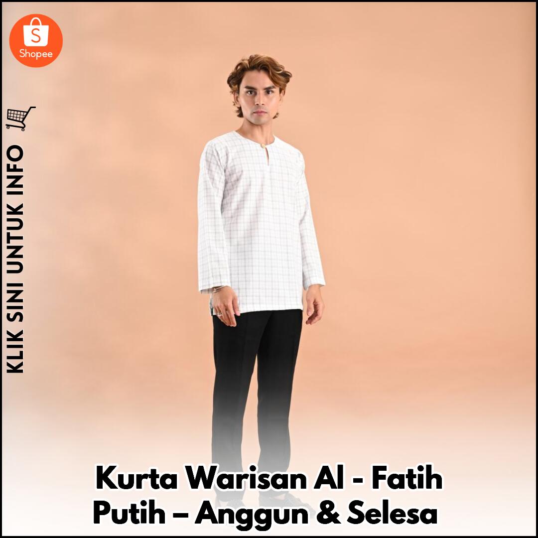 Kurta Warisan Al-Fatih Putih – Anggun & Selesa