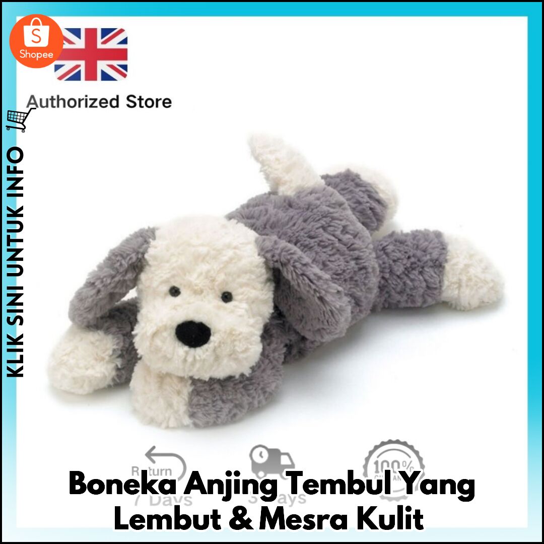 Boneka Anjing Tembul Yang Lembut & Mesra Kulit