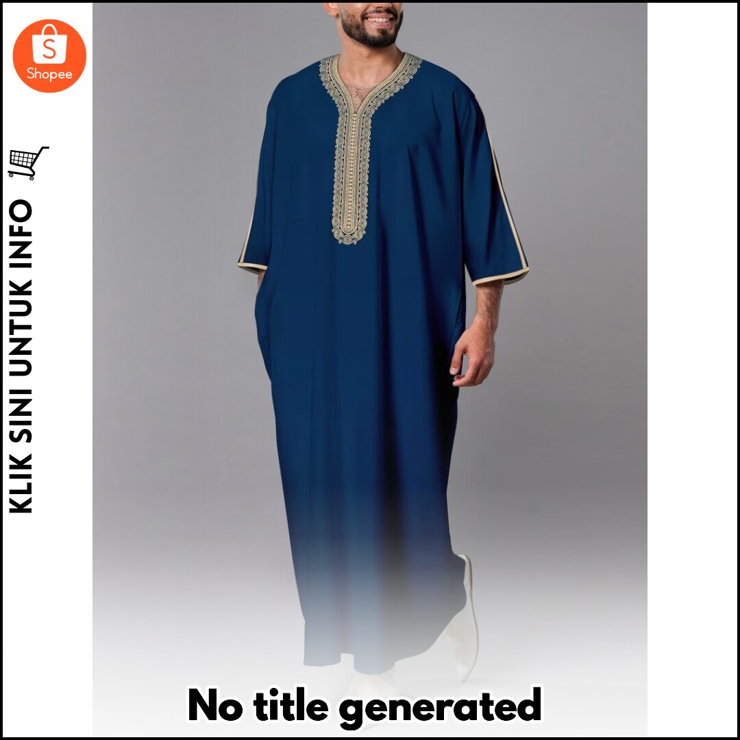 Jubah Lelaki Etnik Berbordir, Santai & Bergaya