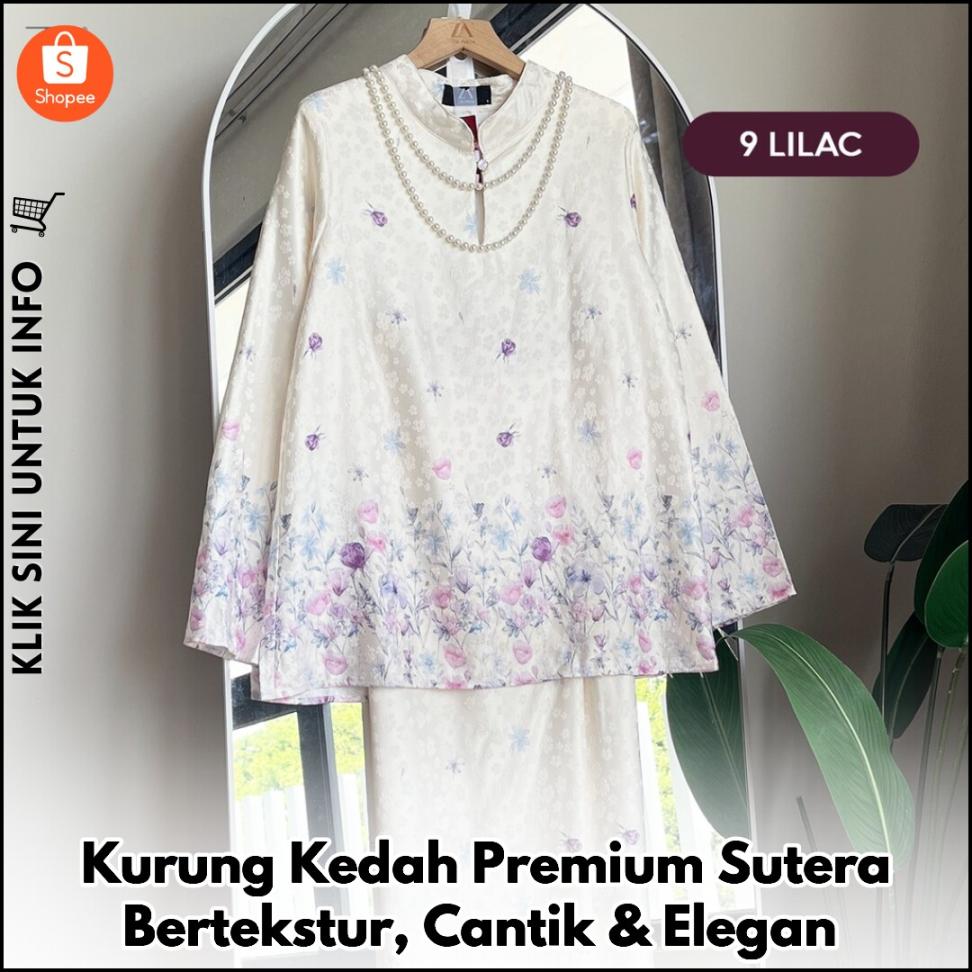 Kurung Kedah Premium Sutera Bertekstur, Cantik & Elegan
