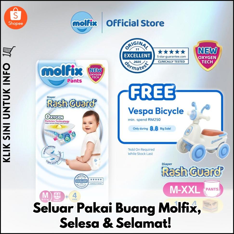 Seluar Pakai Buang Molfix, Selesa & Selamat!