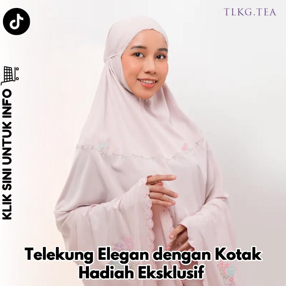Telekung Elegan dengan Kotak Hadiah Eksklusif