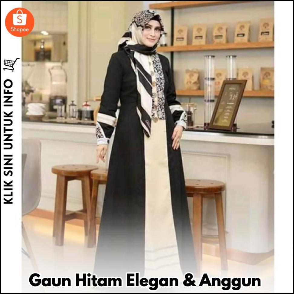 Gaun Hitam Elegan & Anggun