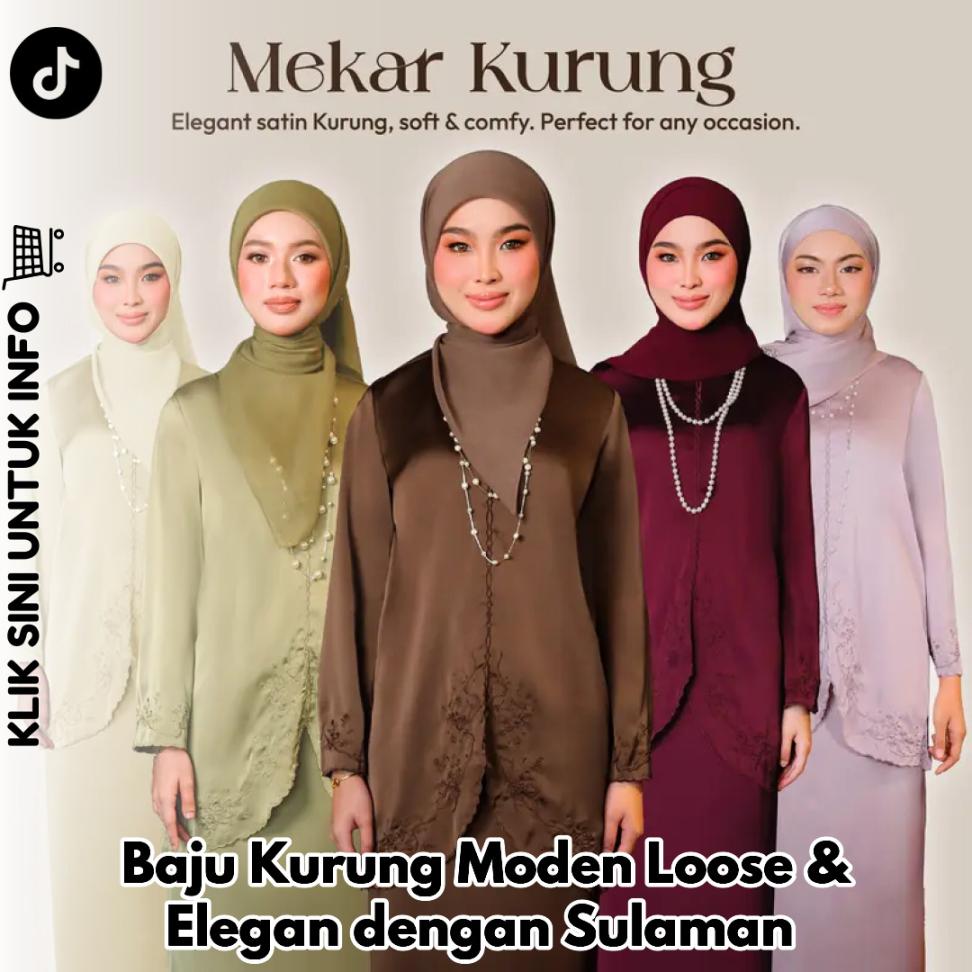 Baju Kurung Moden Loose & Elegan dengan Sulaman