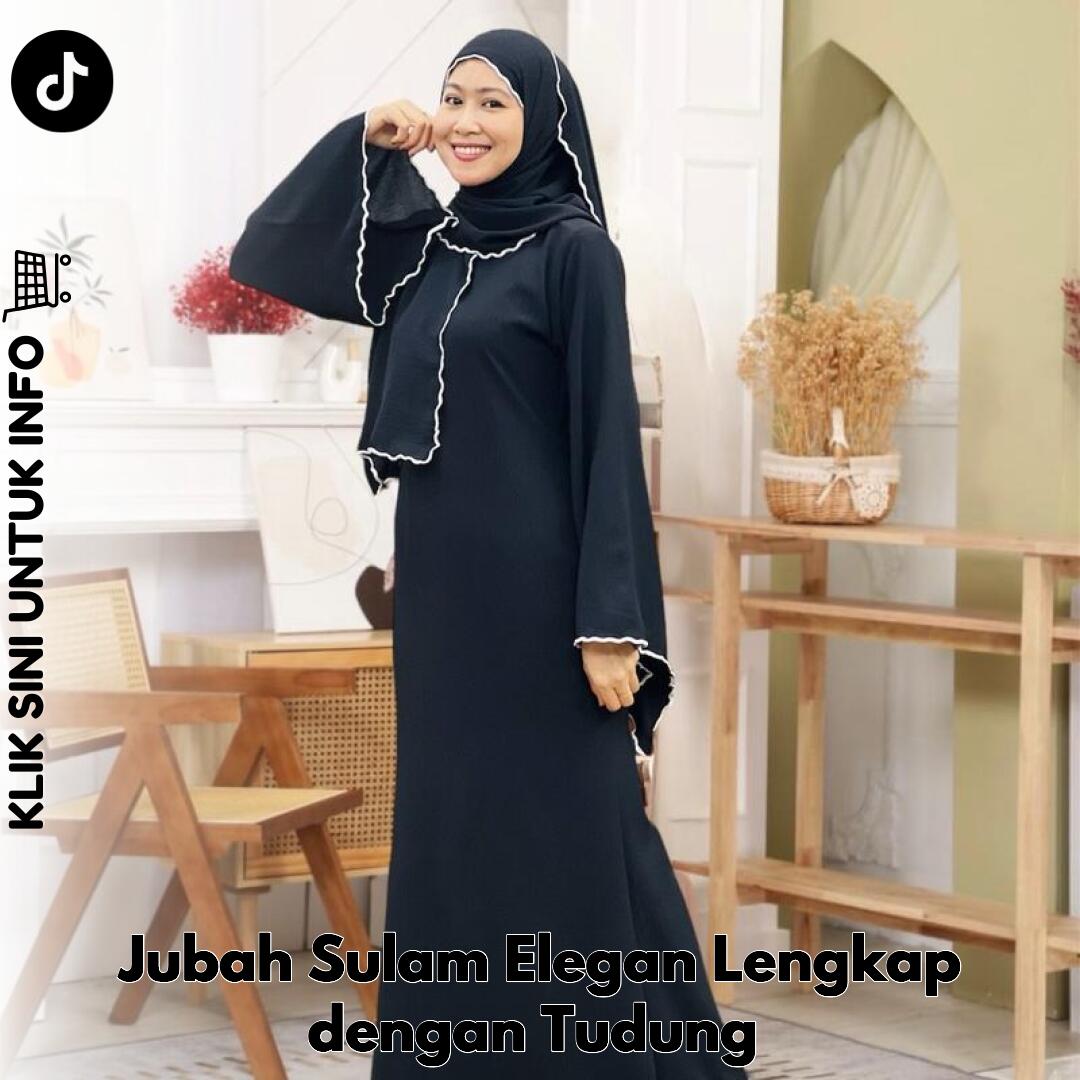 Jubah Sulam Elegan Lengkap dengan Tudung