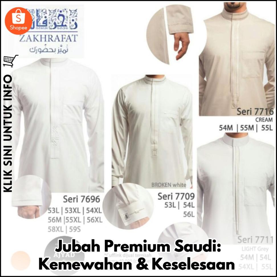 Jubah Zakhrafat Saudi Premium – Mewah & Anggun