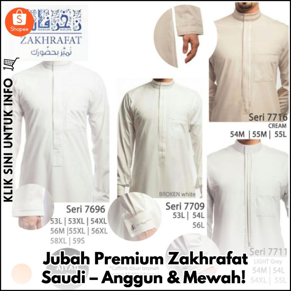 Jubah Premium Zakhrafat Saudi – Anggun & Mewah!