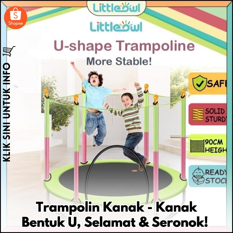 Trampolin Kanak-Kanak Bentuk U, Selamat & Seronok!