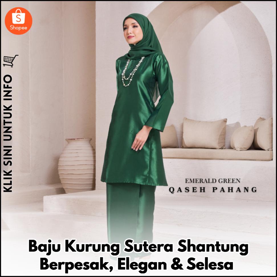 Baju Kurung Sutera Shantung Berpesak, Elegan & Selesa