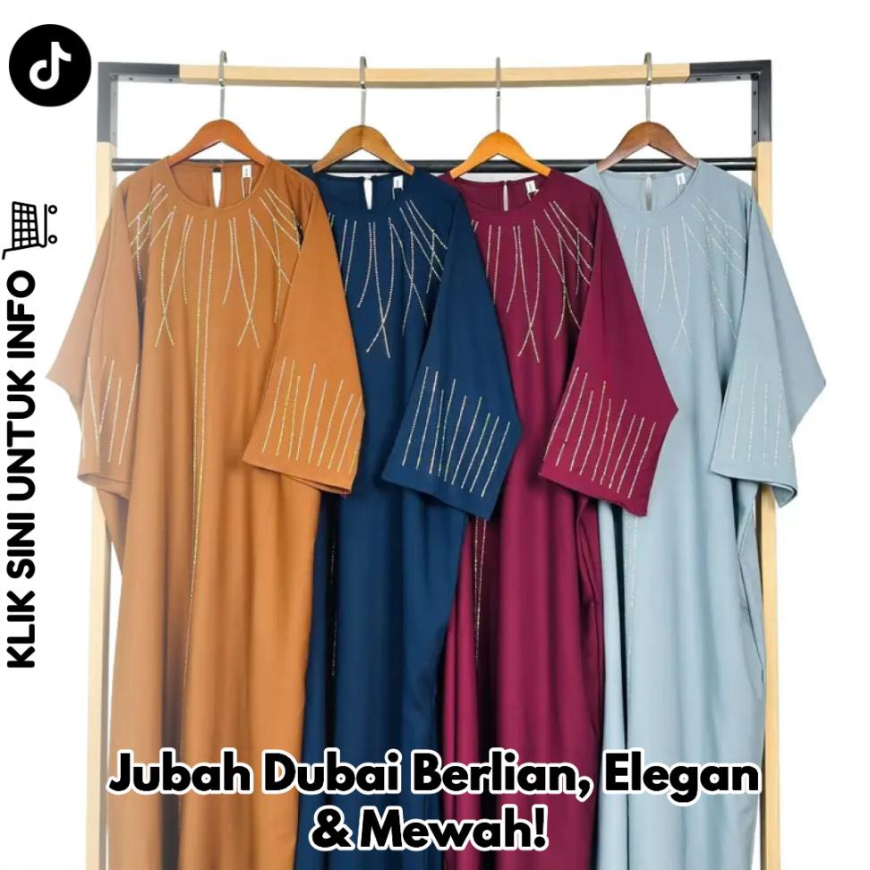 Jubah Dubai Berlian, Elegan & Mewah!