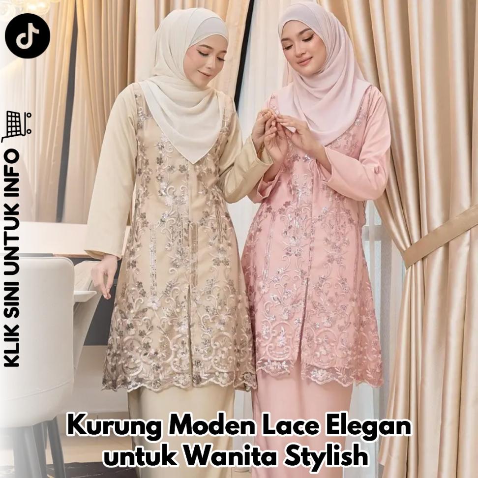 Kurung Moden Lace Elegan untuk Wanita Stylish