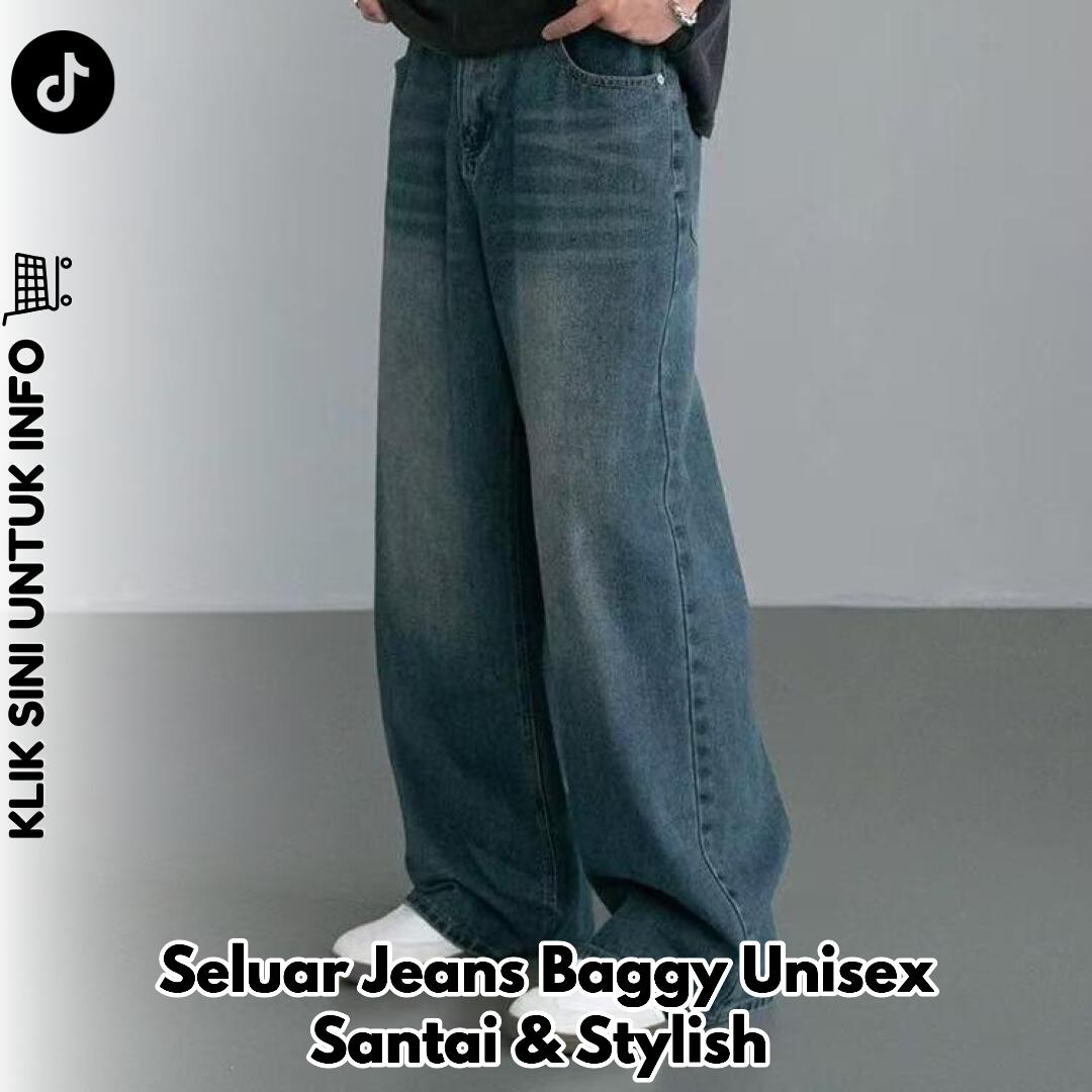 Seluar Jeans Baggy Unisex Santai & Stylish