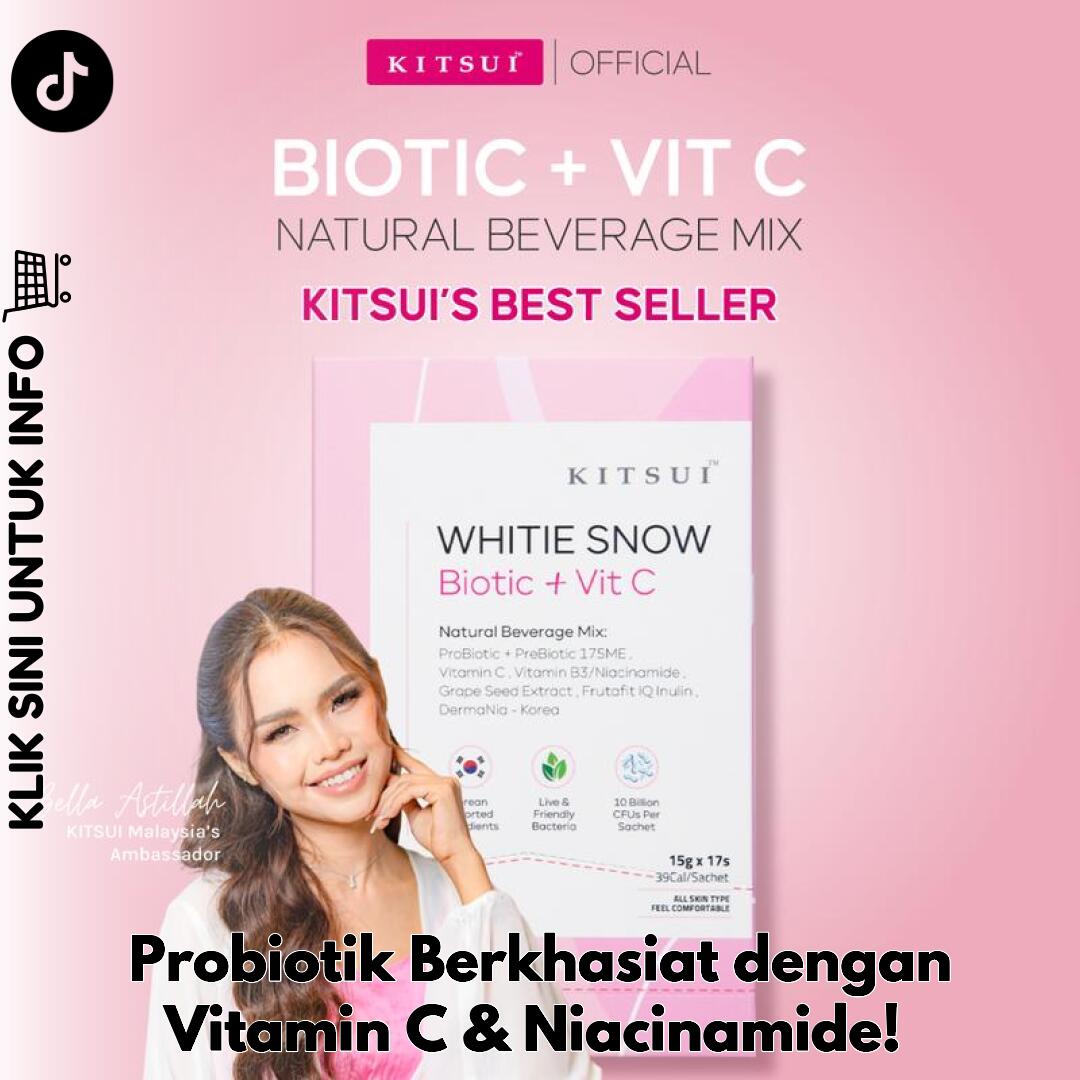 Probiotik Berkhasiat dengan Vitamin C & Niacinamide!