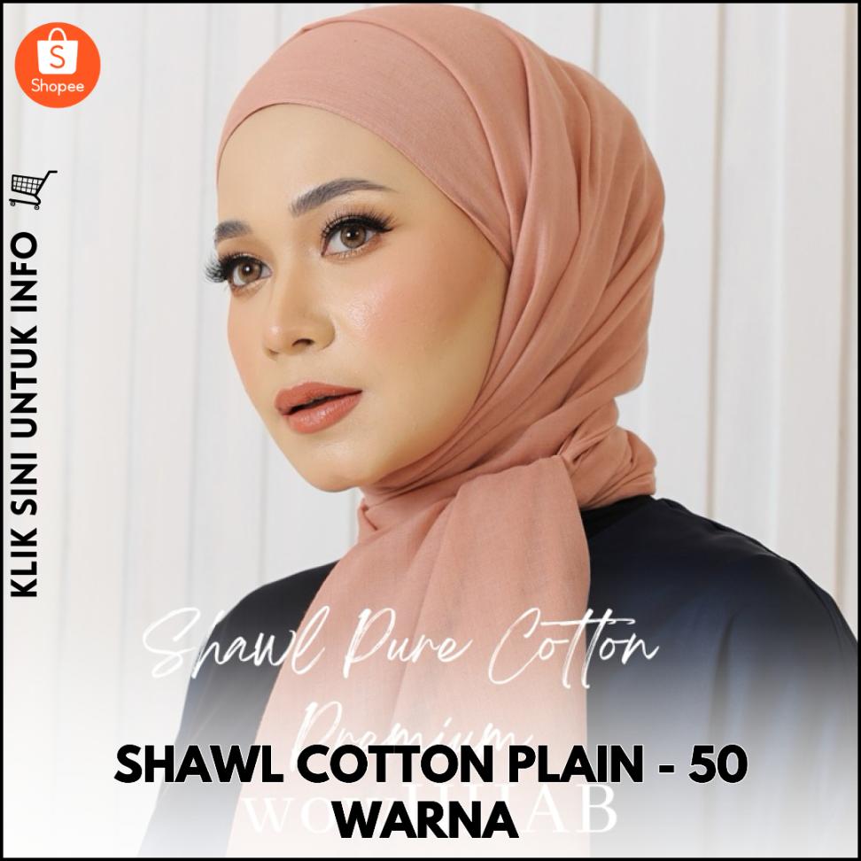 SHAWL COTTON PLAIN - 50 WARNA