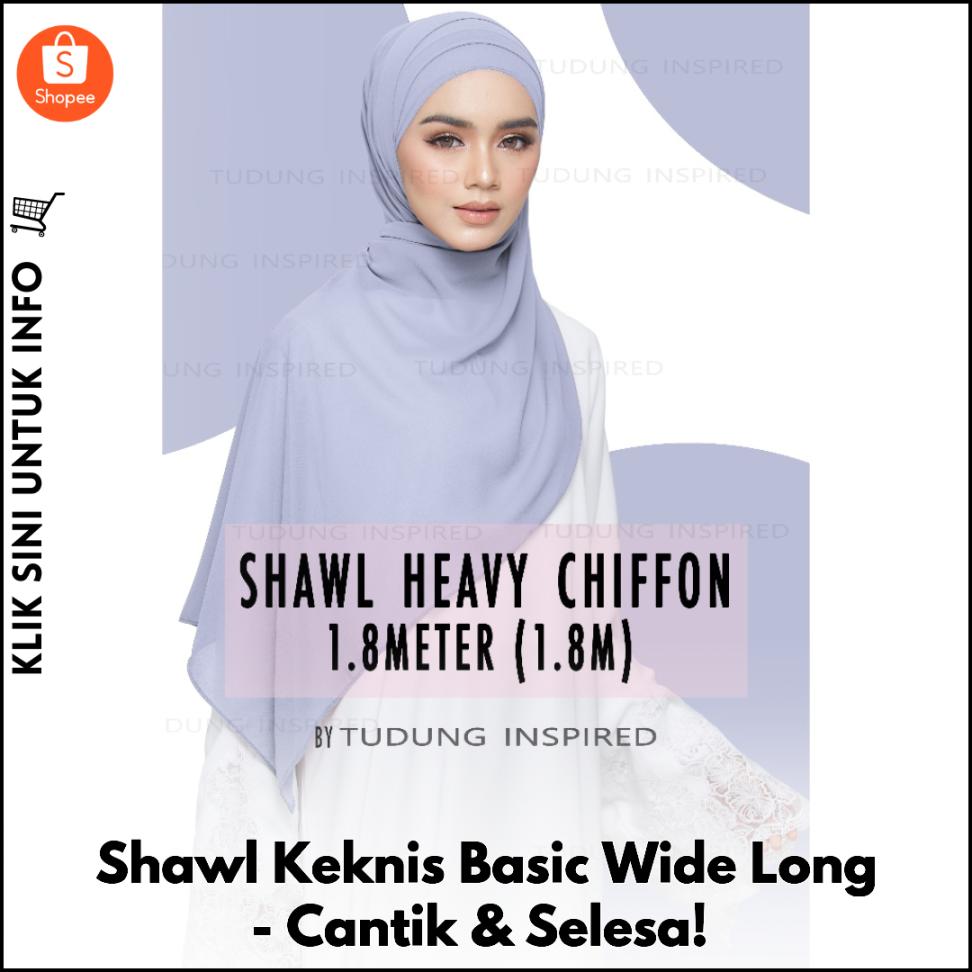 Shawl Keknis Basic Wide Long - Cantik & Selesa!