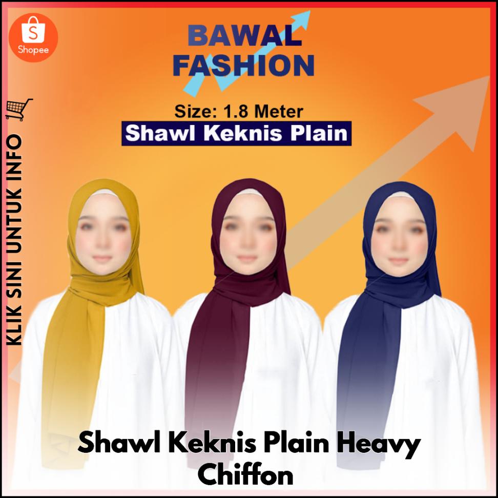 Shawl Keknis Plain Heavy Chiffon