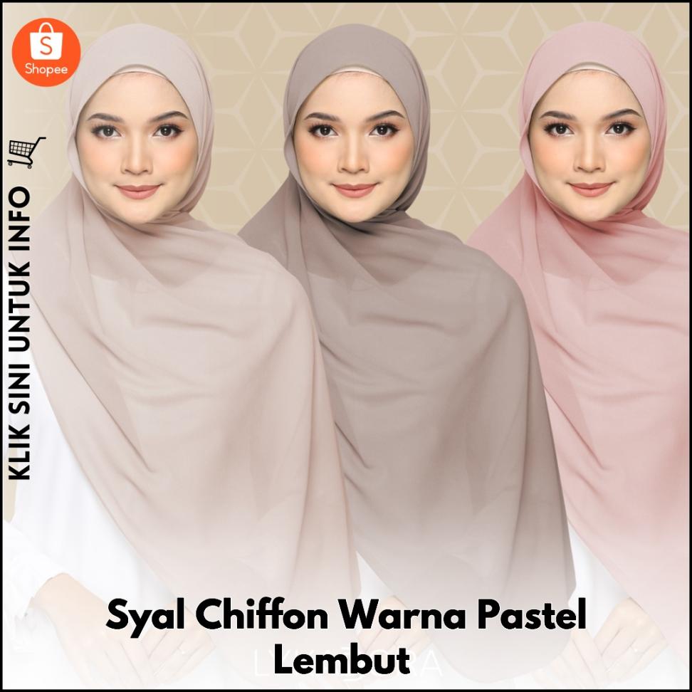 Syal Chiffon Warna Pastel Lembut