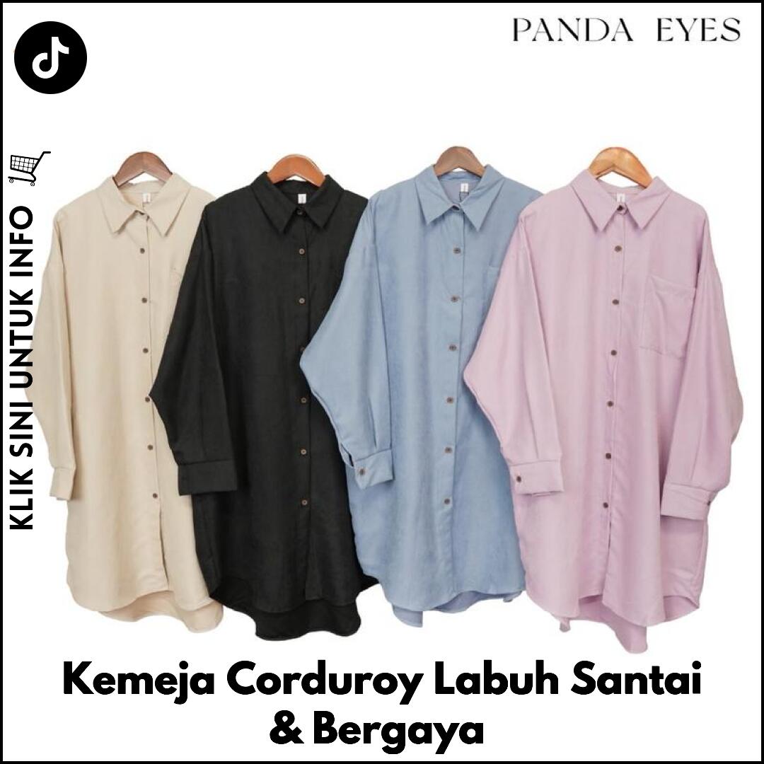 Kemeja Corduroy Labuh Santai & Bergaya