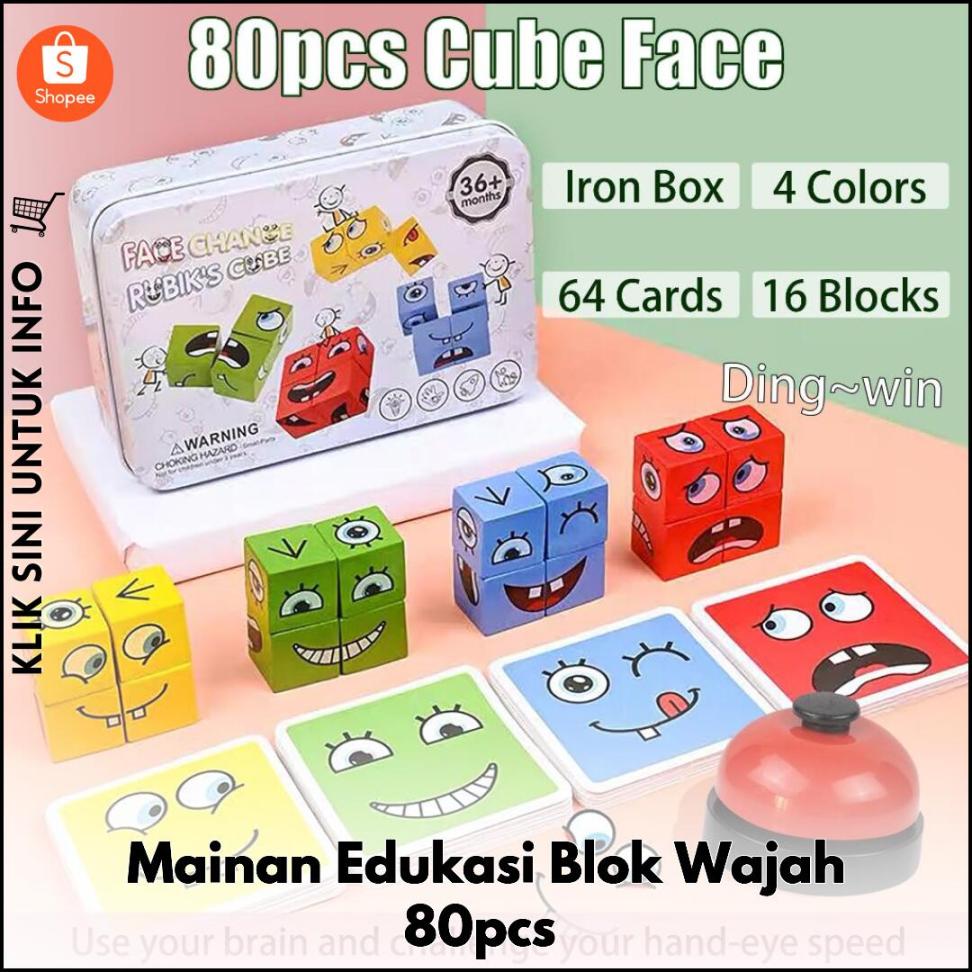 Mainan Edukasi Blok Wajah 80pcs