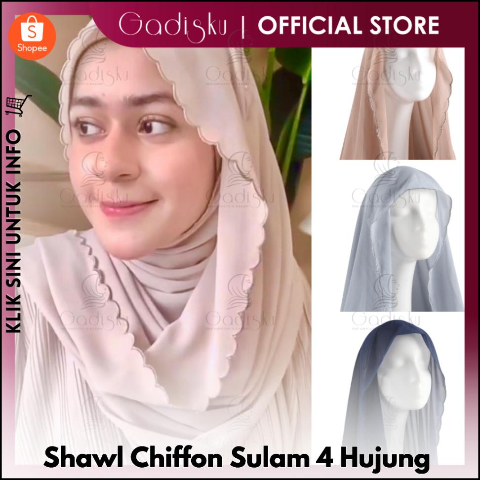 Shawl Chiffon Sulam 4 Hujung