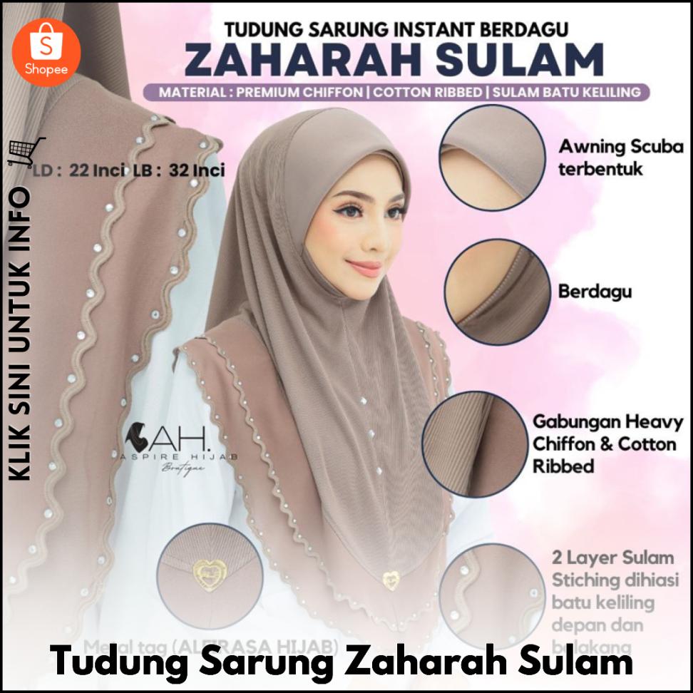 Tudung Sarung Zaharah Sulam