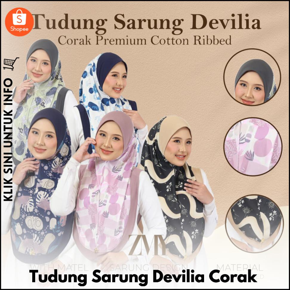 Tudung Sarung Devilia Corak