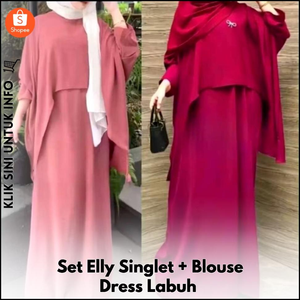 Set Elly Singlet + Blouse Dress Labuh