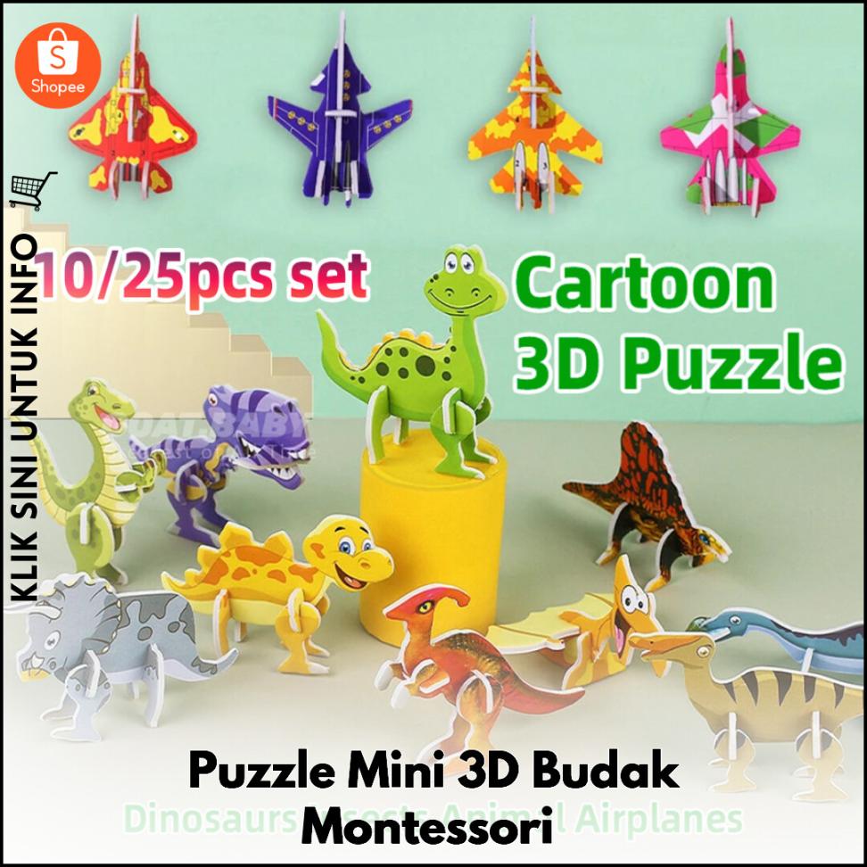 Puzzle Mini 3D Budak Montessori