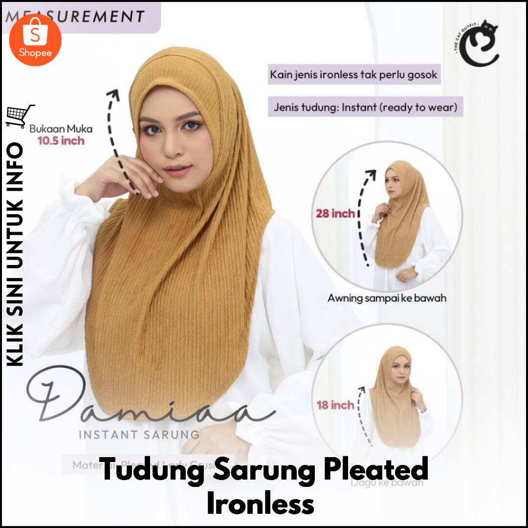 Tudung Sarung Pleated Ironless