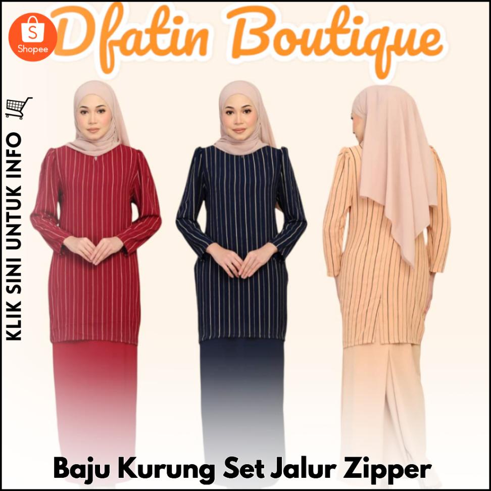 Baju Kurung Set Jalur Zipper